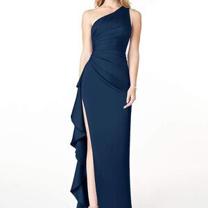 NEW Azazie One Shoulder Gown in Navy , Size 10